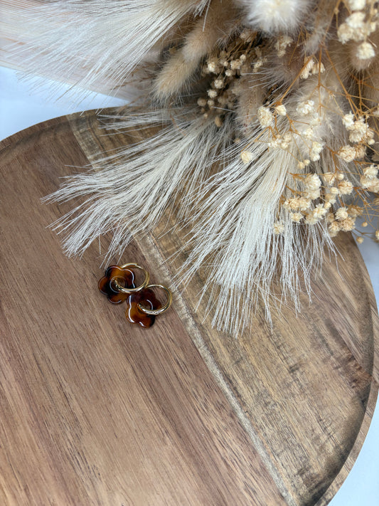 Boucle d’oreille pampille fleur