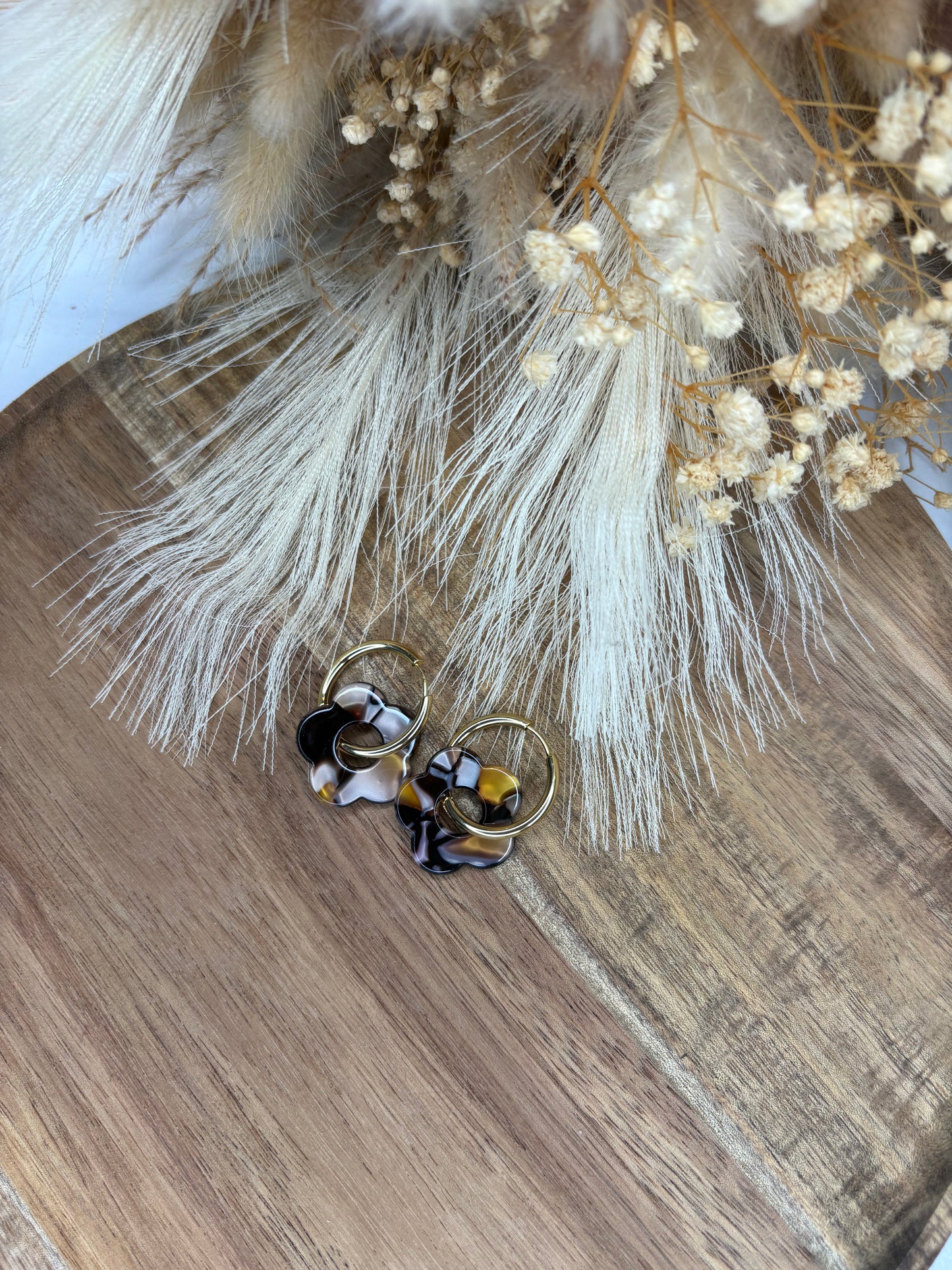 Boucle d’oreille pampille fleur