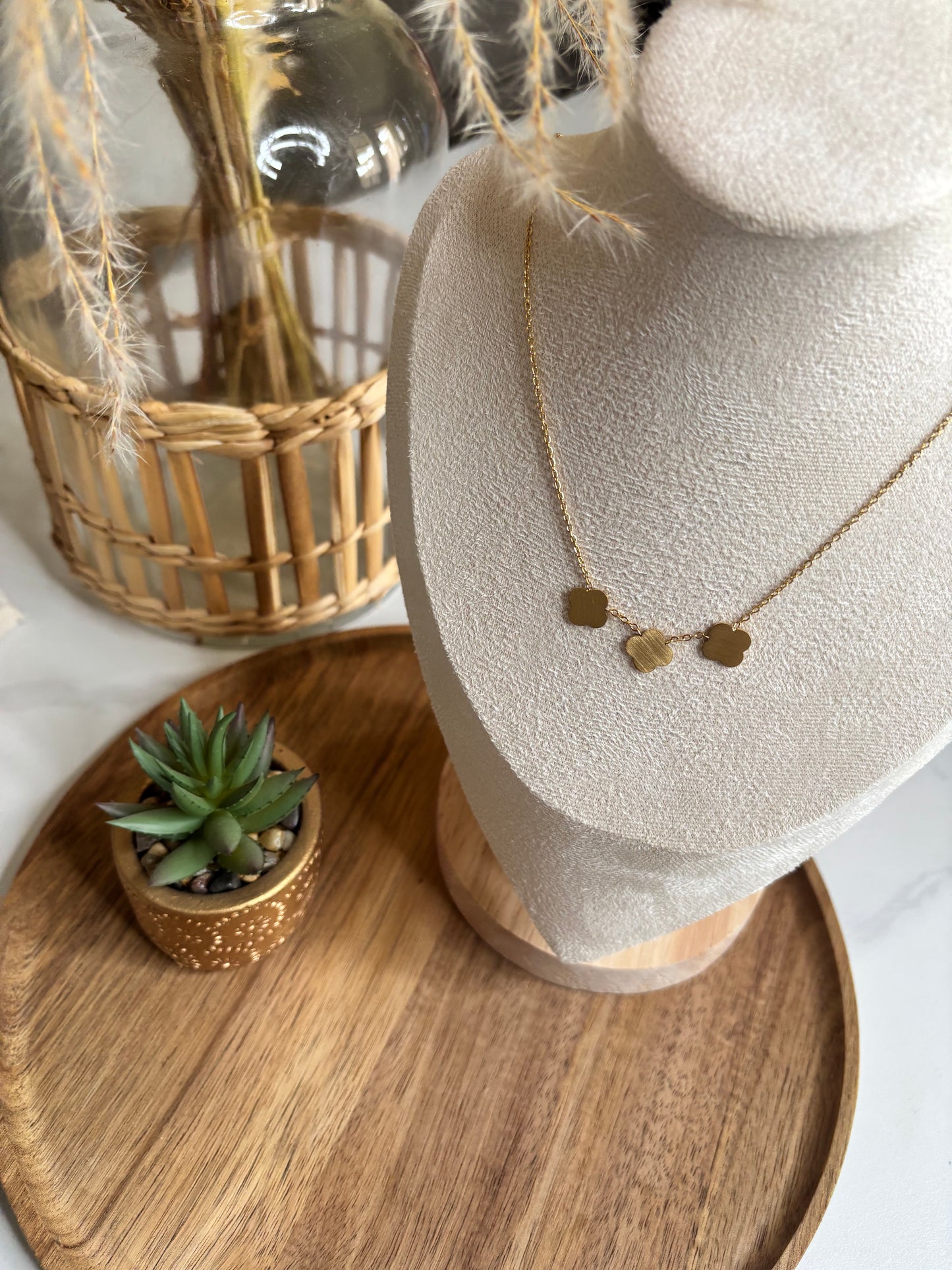 Collier pendentif Trèfles