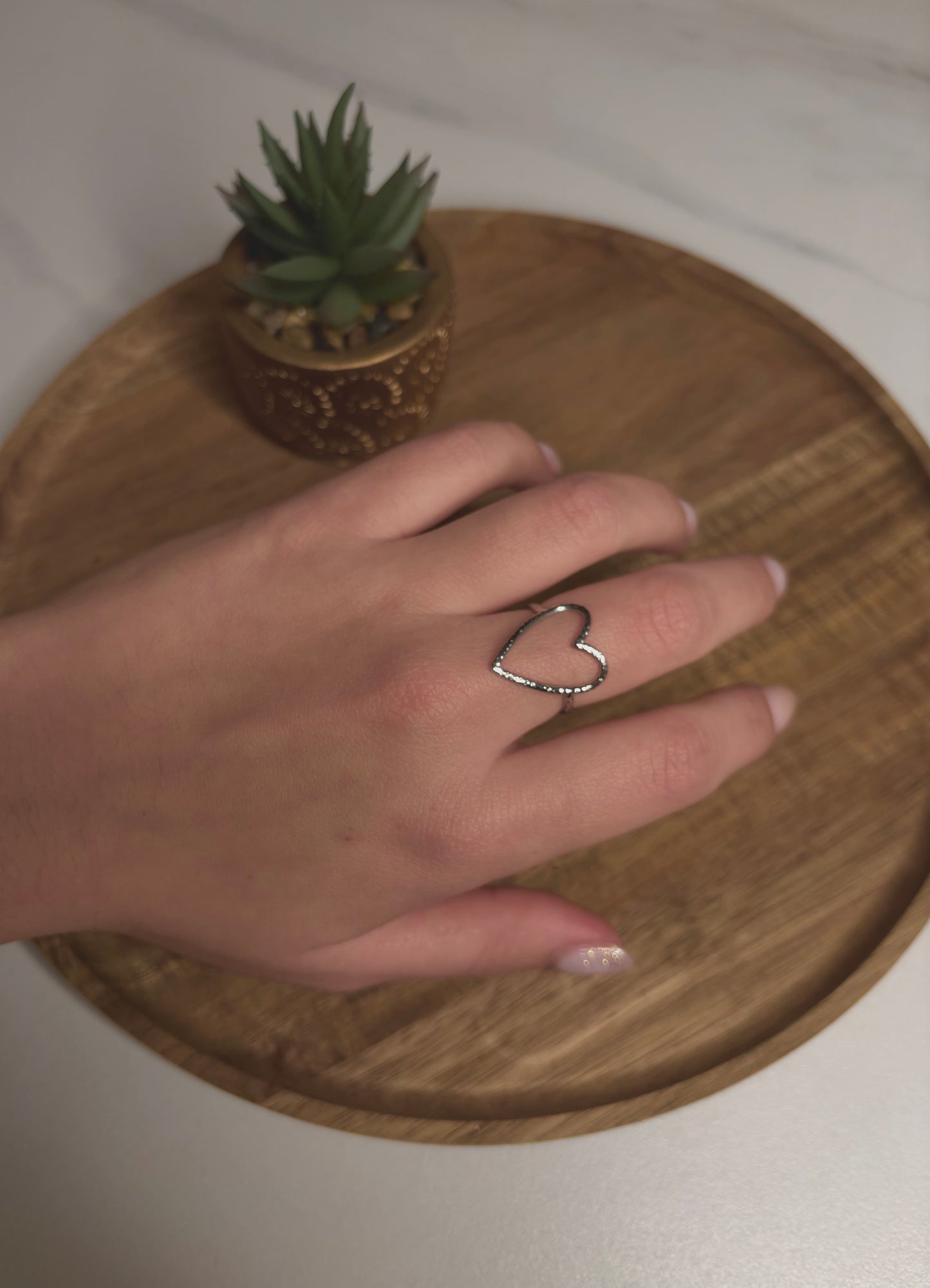 Bague Cœur martelée