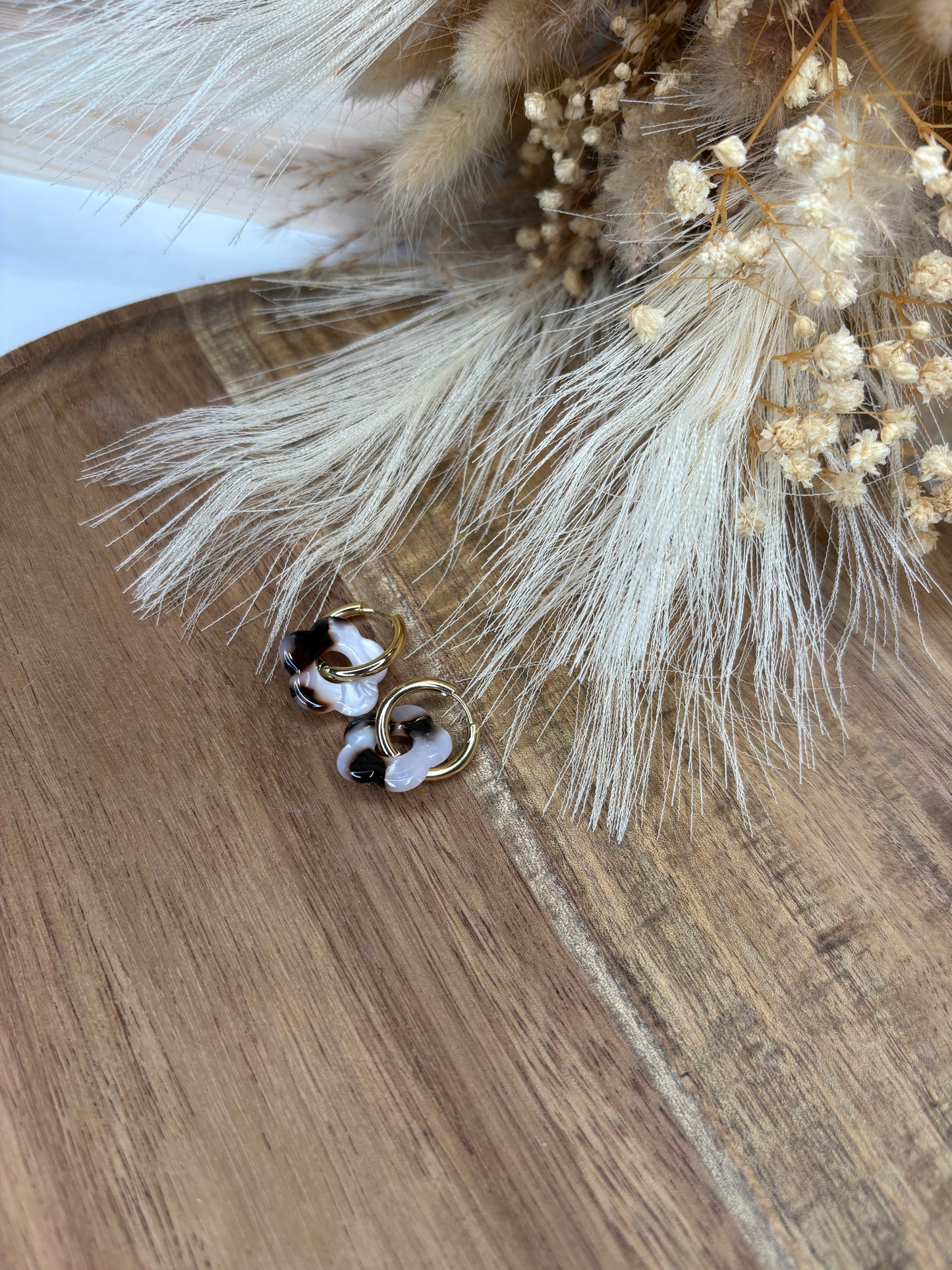 Boucle d’oreille pampille fleur