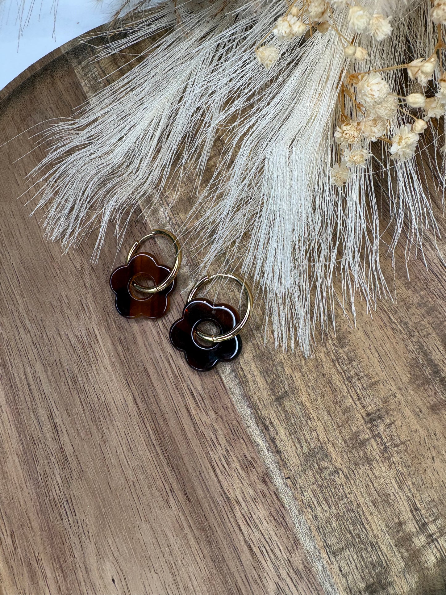 Boucle d’oreille pampille fleur