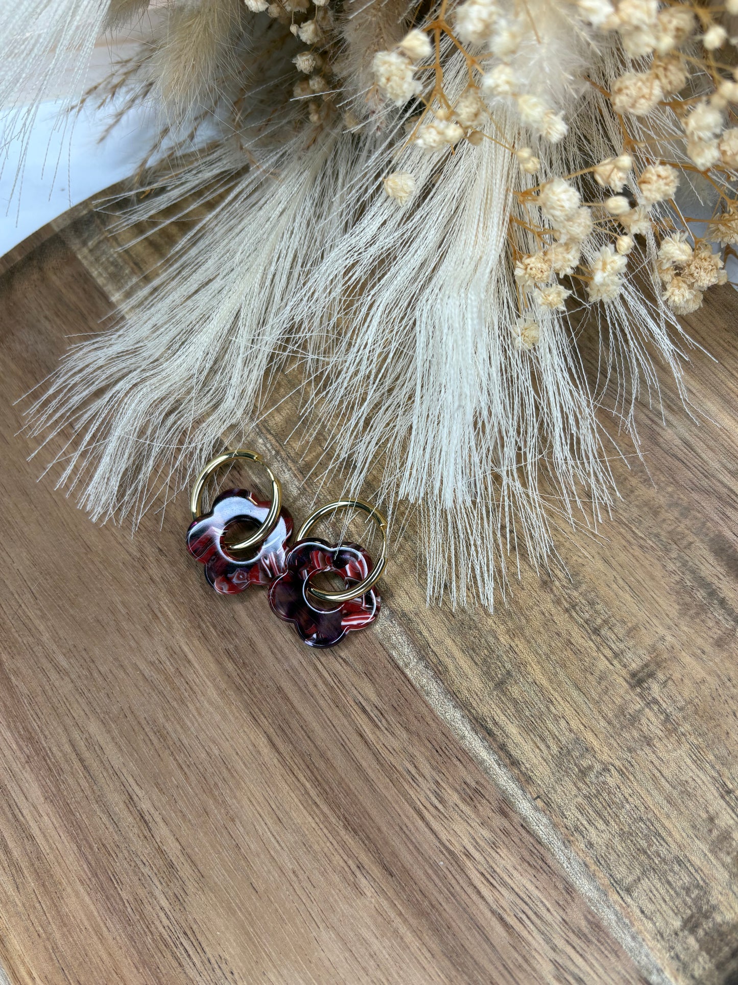 Boucle d’oreille pampille fleur