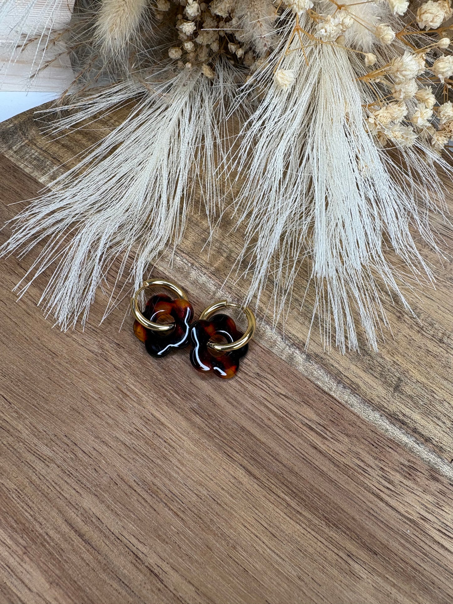 Boucle d’oreille pampille fleur