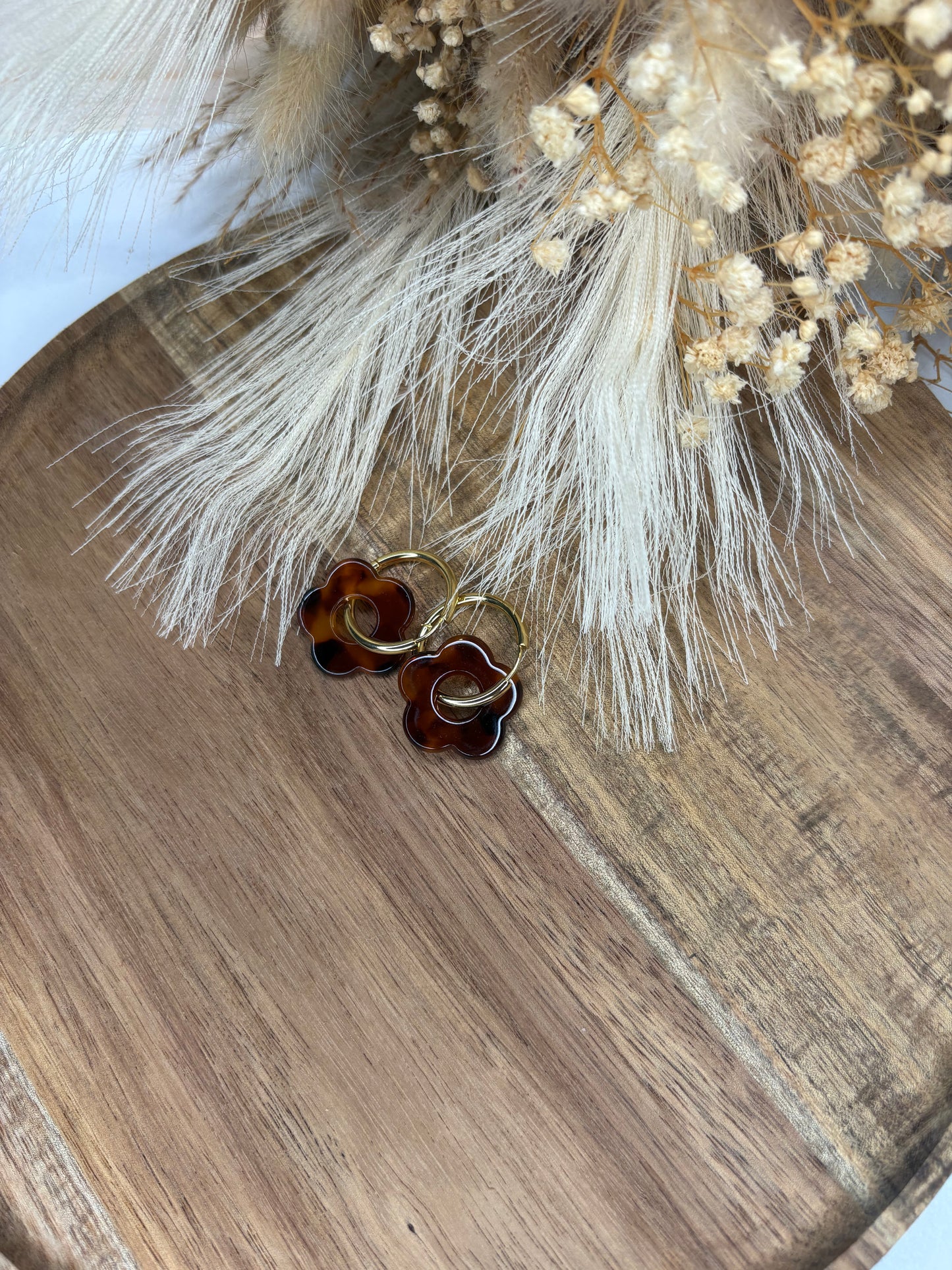 Boucle d’oreille pampille fleur