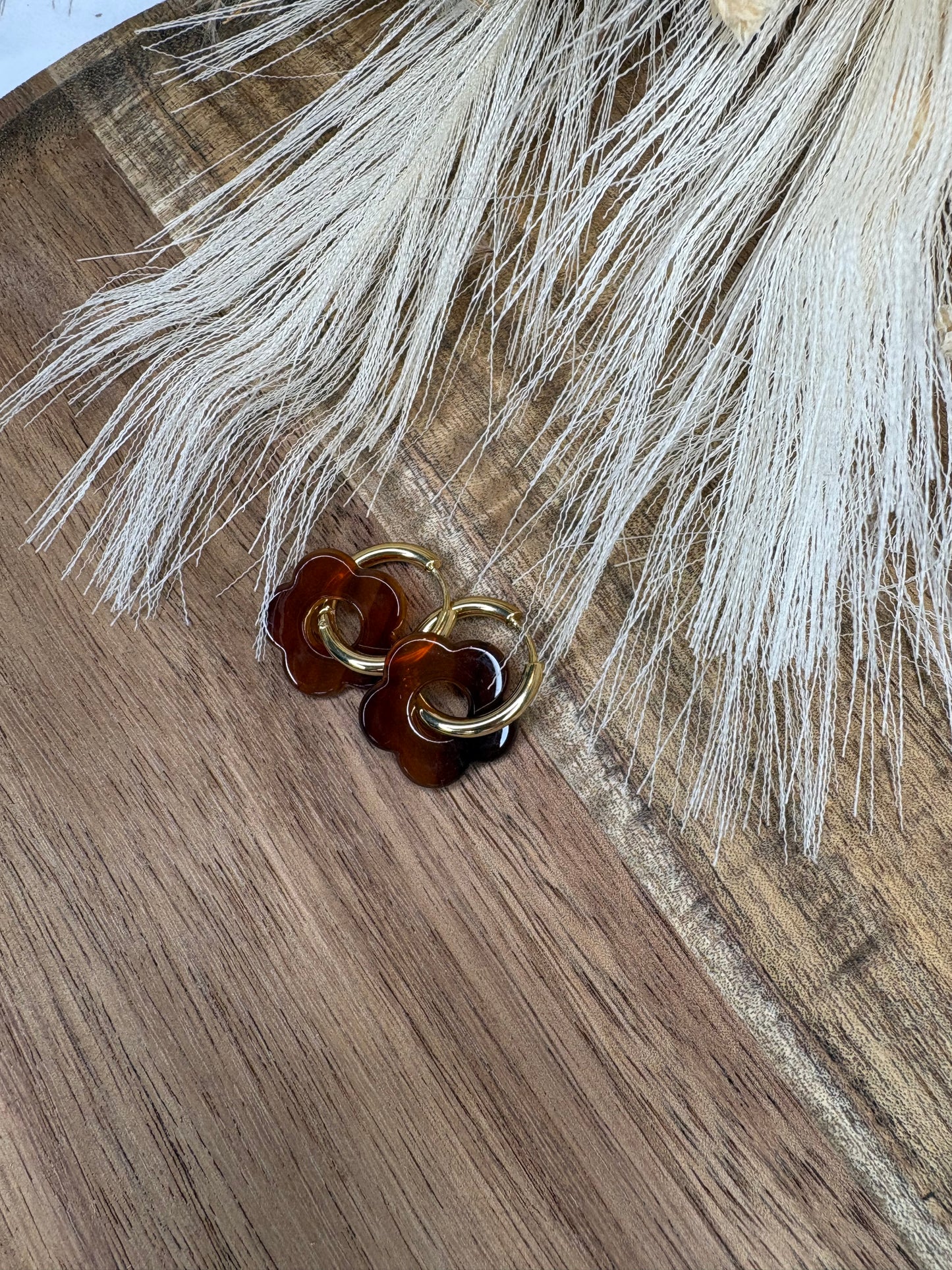 Boucle d’oreille pampille fleur