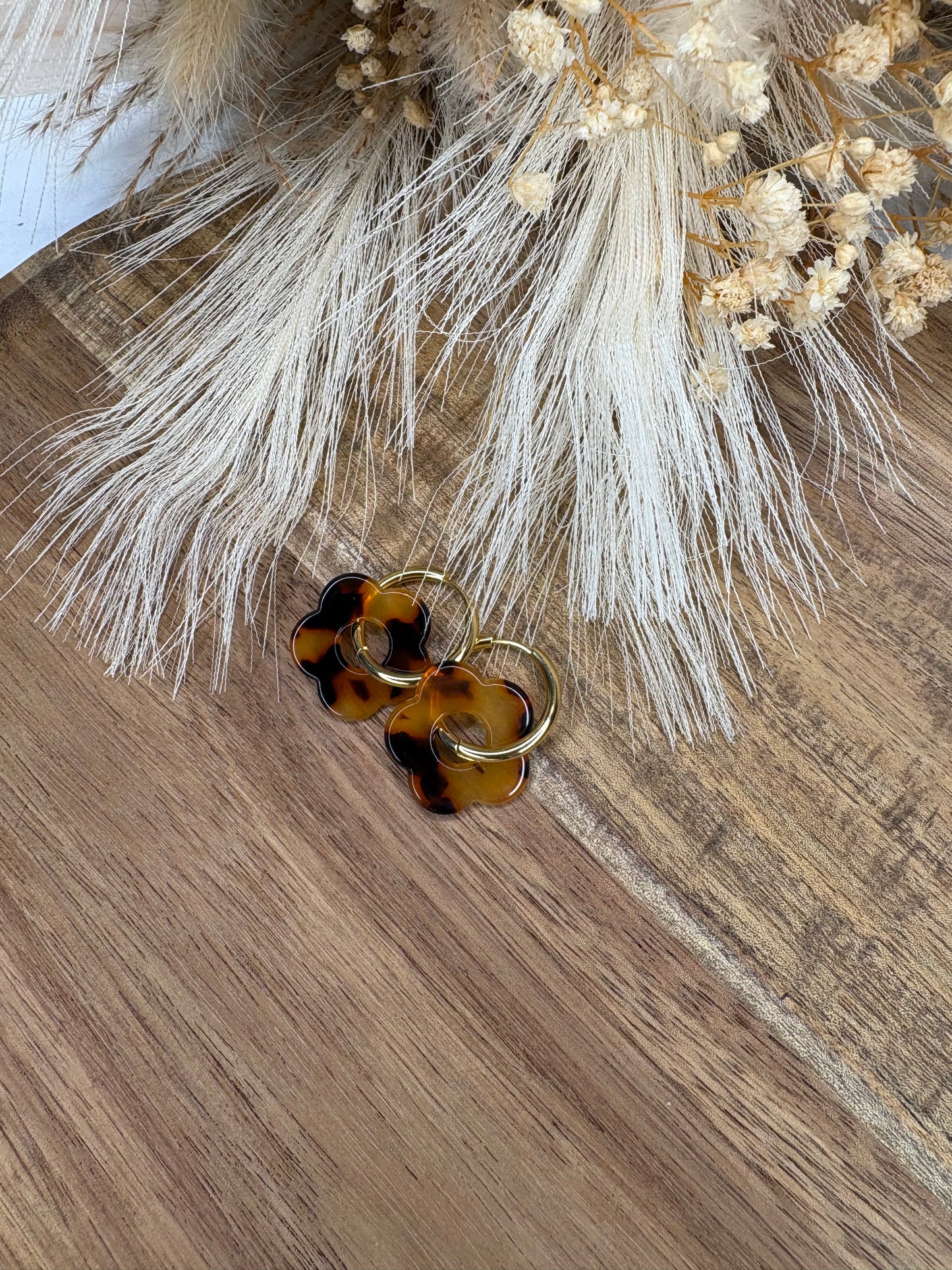 Boucle d’oreille pampille fleur