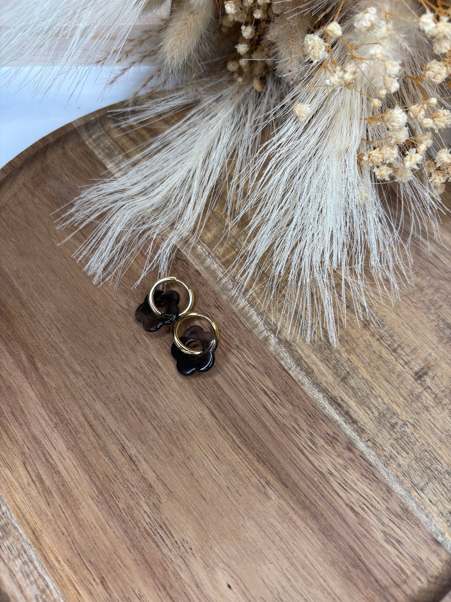 Boucle d’oreille pampille fleur