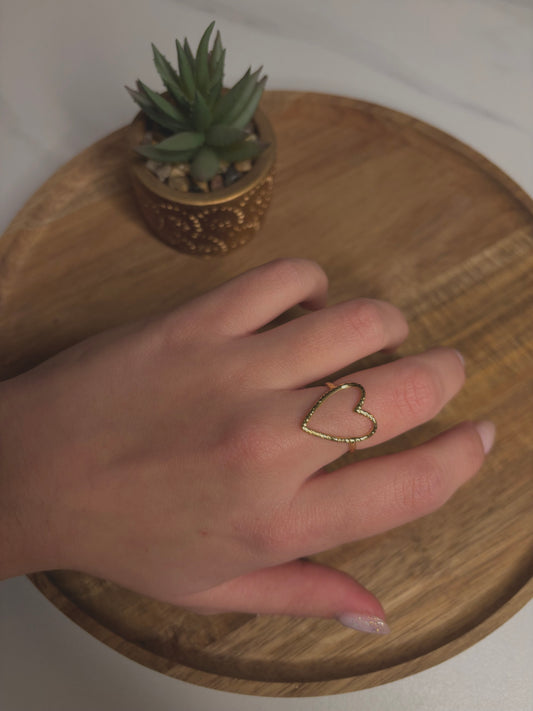 Bague Cœur martelée