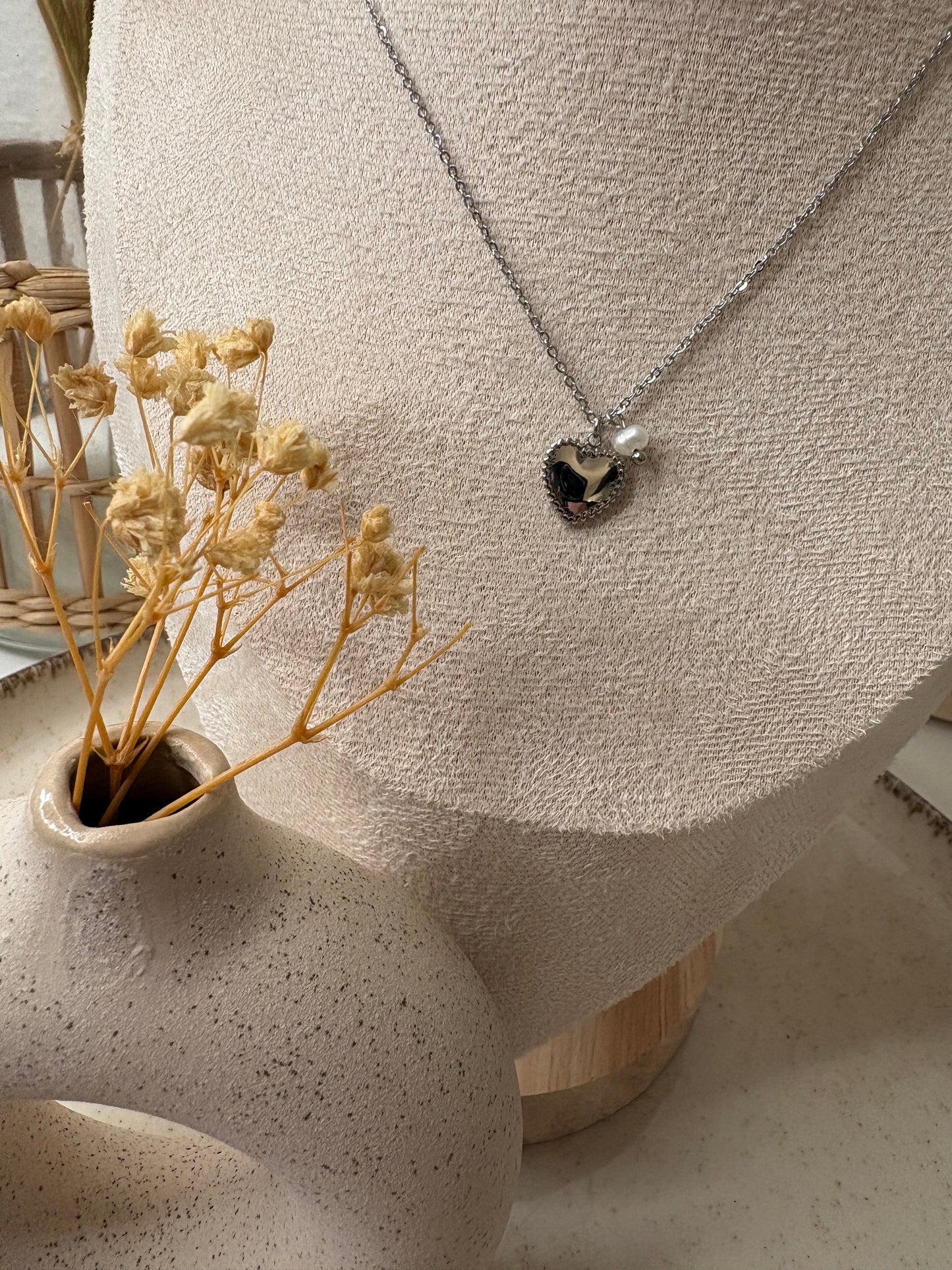 Collier Coeur + perle