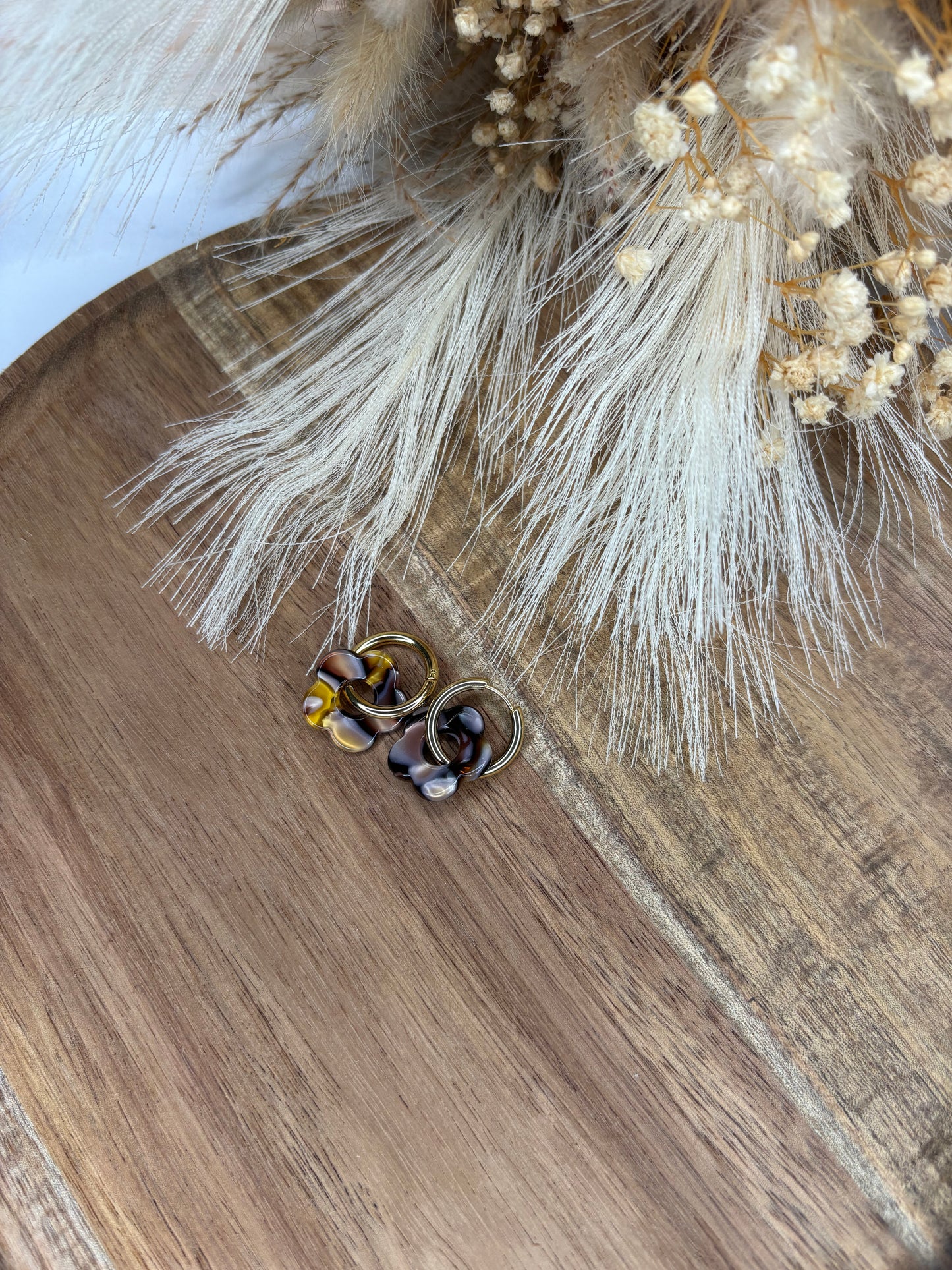 Boucle d’oreille pampille fleur