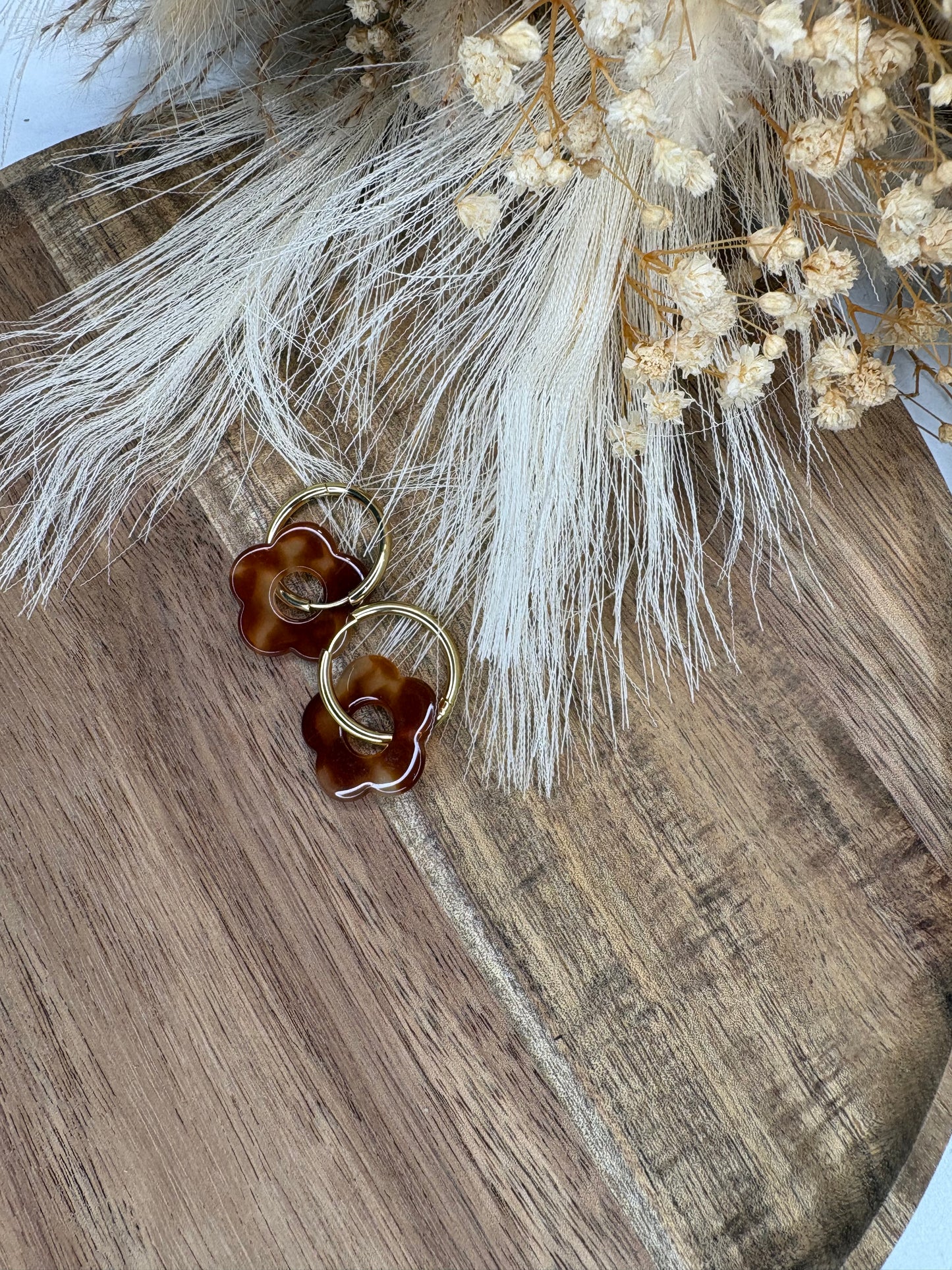 Boucle d’oreille pampille fleur