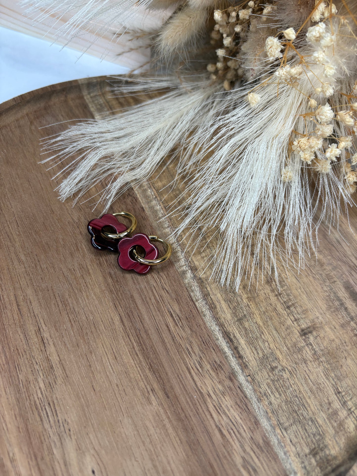 Boucle d’oreille pampille fleur