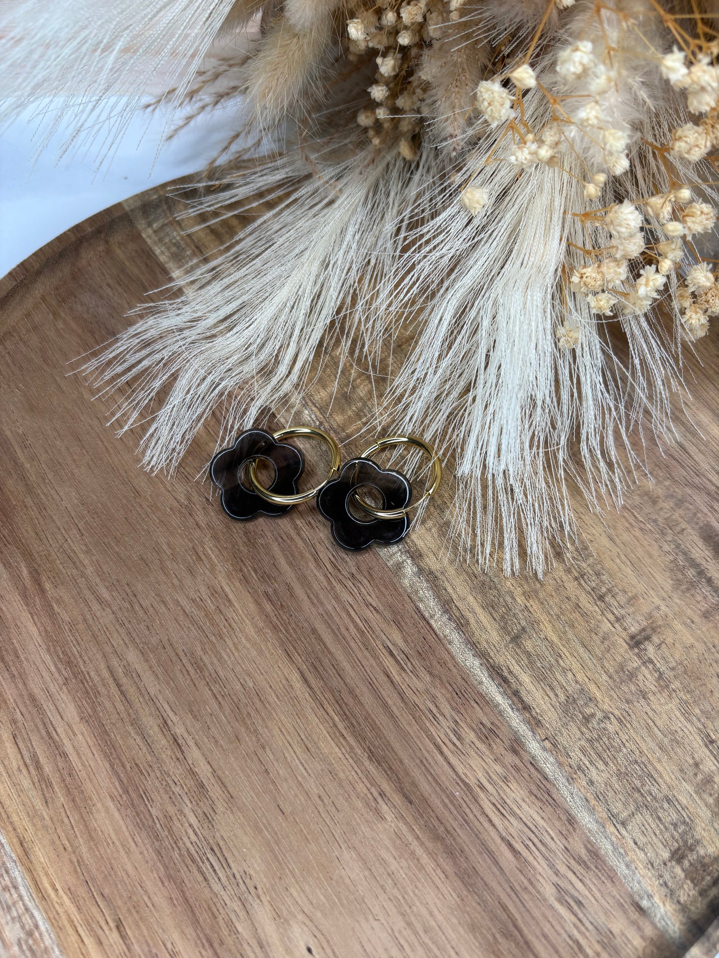 Boucle d’oreille pampille fleur