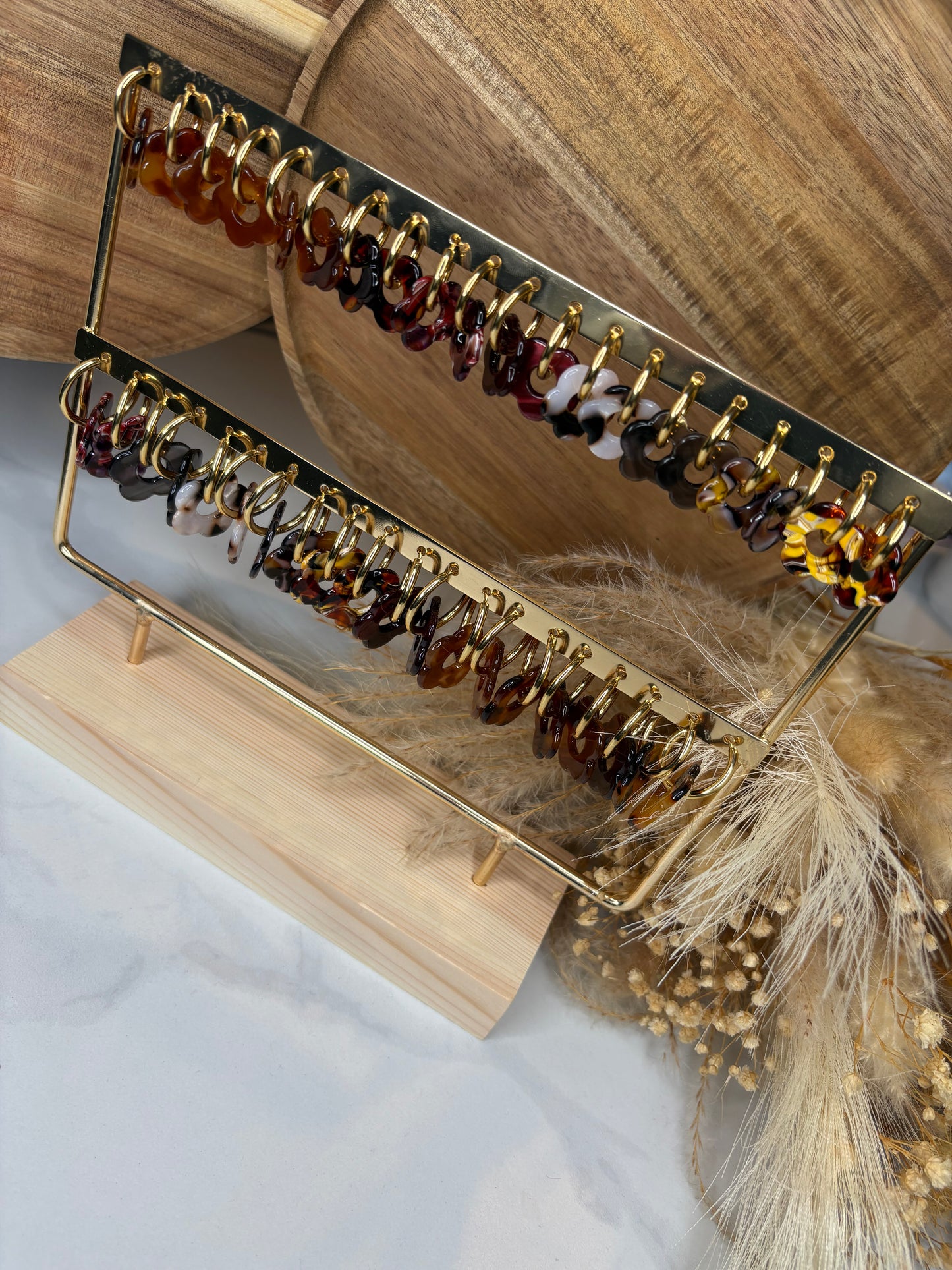 Boucle d’oreille pampille fleur